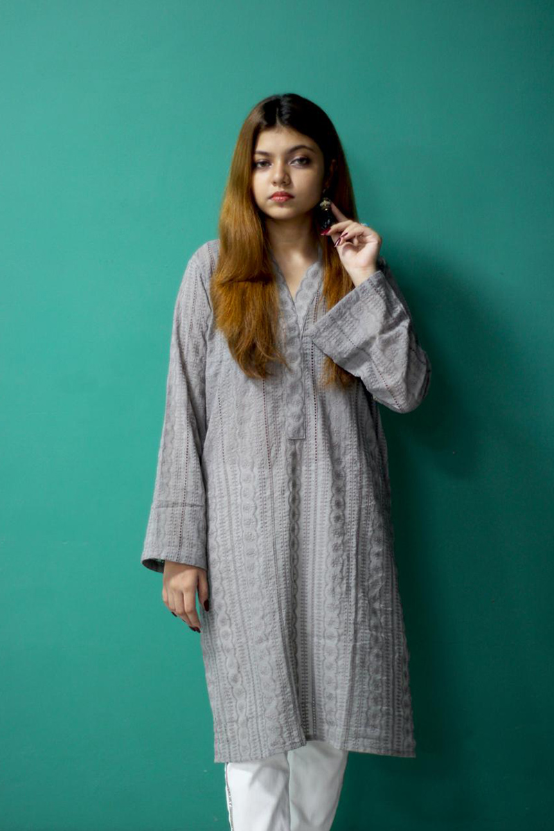 gray kurti