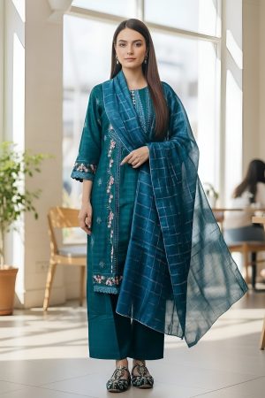 Dastoor Article -5:Embroidered 3 Piece Suit