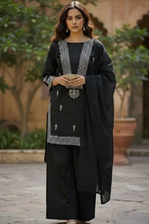 Dastoor Article-8: Kaddar Three Piece Embroidery Suit