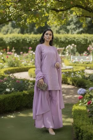 Dastoor Article -11: Embroidery Cotton Three Piece Suit