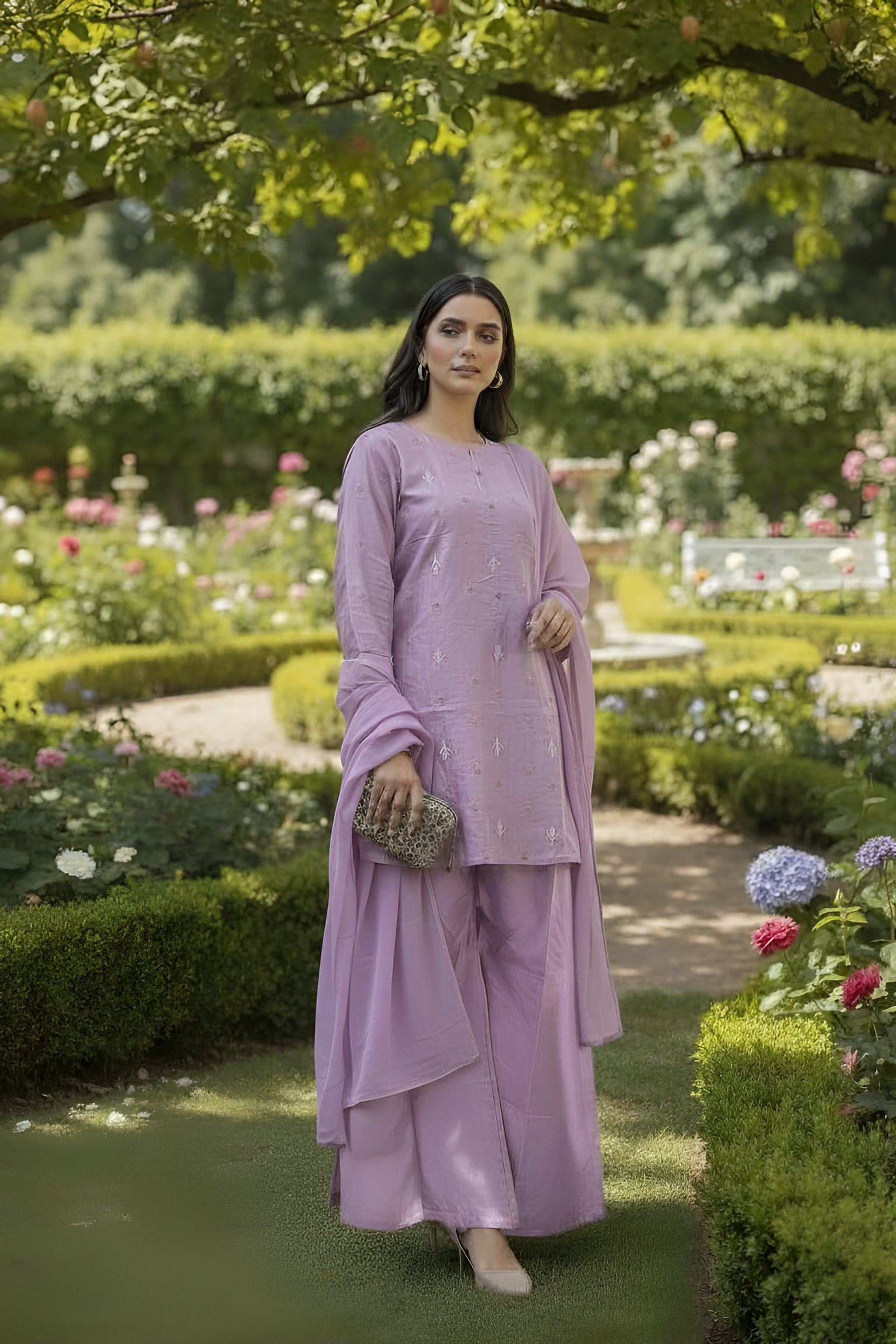 Dastoor Article -11: Embroidery Cotton Three Piece Suit