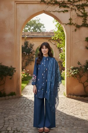 Dastoor Article-15: Embroidery Three Piece CO-Ord Set