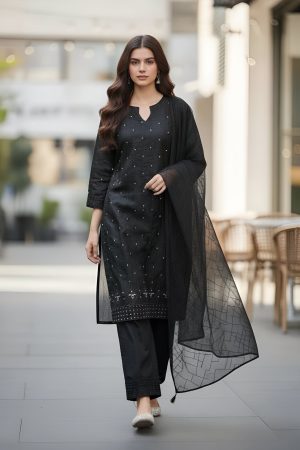 Dastoor Exclusive Article-2: Embroidered 3-Piece Suit